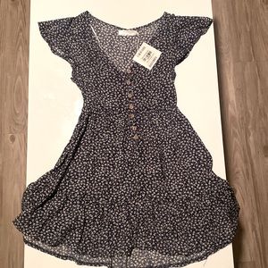 Hello Molly Blue Floral Button Front Dress